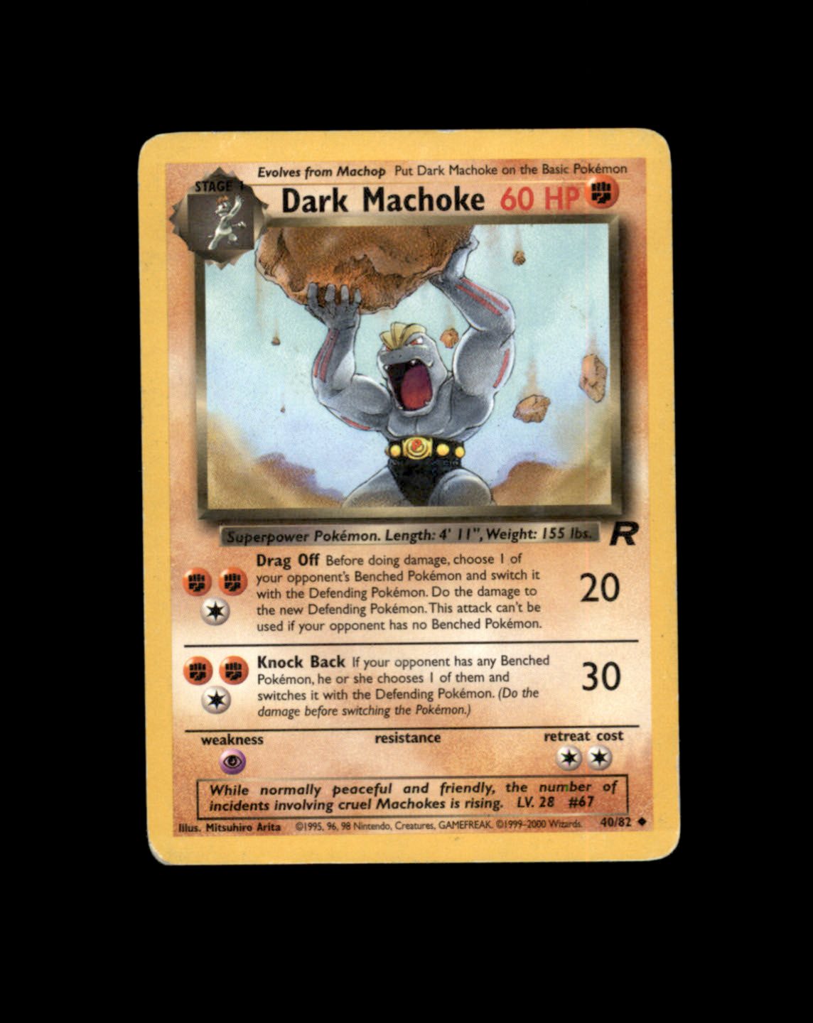 *SE BILDE FOR TILSTAND* Dark Machoke #40 Pokemon Team Rocket Pokesingles