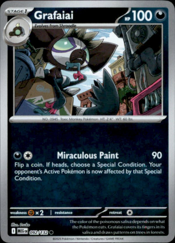 Grafaiai Reverse Holo 092 - Mega Evolution Pokesingles
