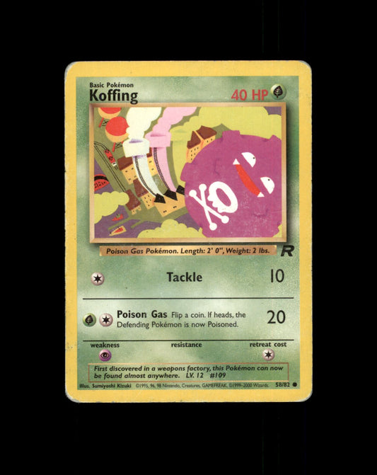 *SE BILDE FOR TILSTAND* Koffing #58 Pokemon Team Rocket Pokesingles