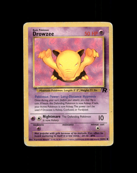 *SE BILDE FOR TILSTAND* Drowzee #54 Pokemon Team Rocket Pokesingles