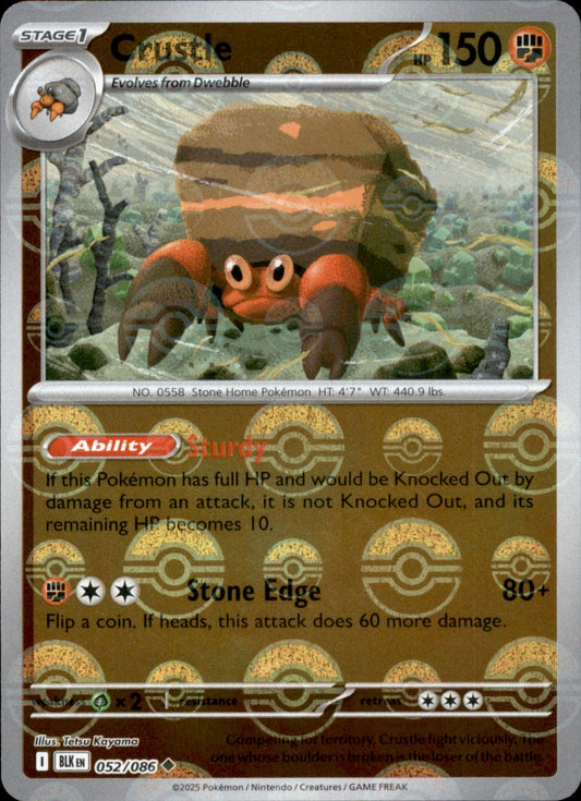 Crustle Poke ball Holo 052 - Black Bolt Pokesingles