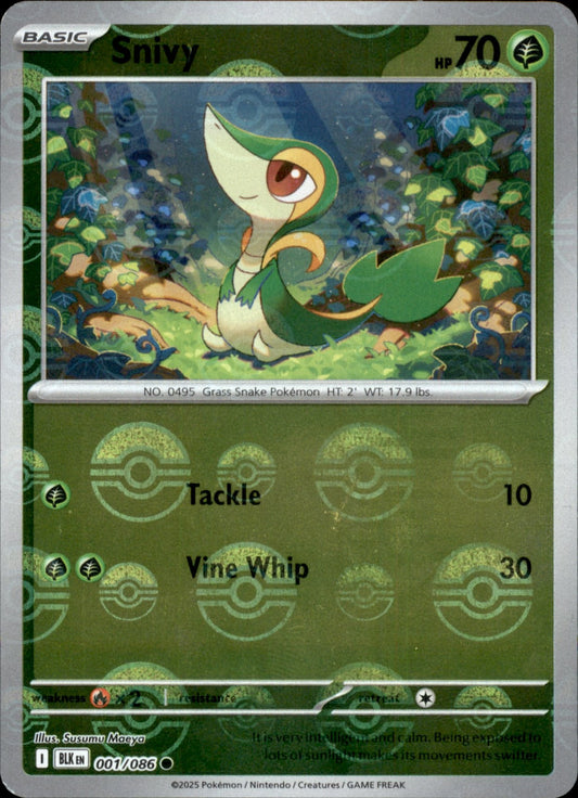 Snivy Poke ball Holo 001 - Black Bolt Pokesingles