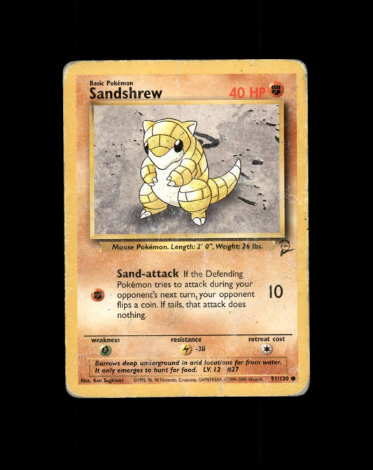 *SE BILDE FOR TILSTAND* Sandshrew #91 Pokemon Base Set 2 Pokesingles