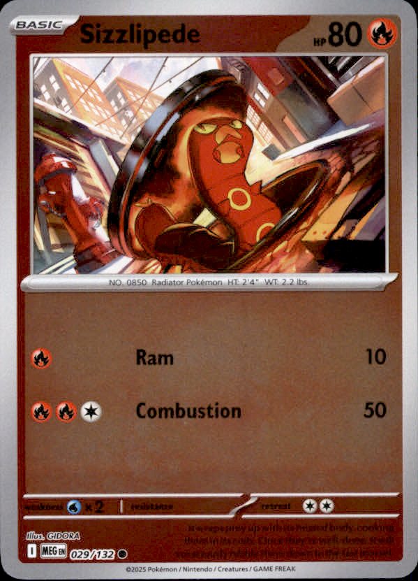 Sizzlipede Reverse Holo 029 - Mega Evolution Pokesingles