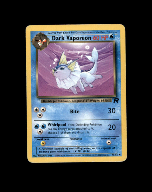 *SE BILDE FOR TILSTAND* Dark Vaporeon #45 Pokemon Team Rocket Pokesingles