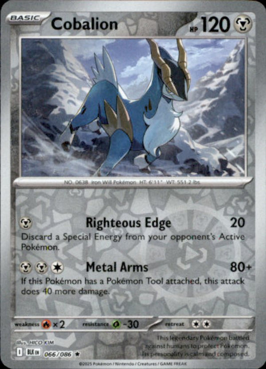 Cobalion Reverse Holo 066 - Black Bolt Pokesingles