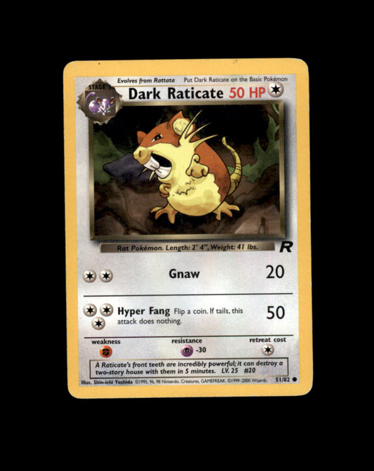 *SE BILDE FOR TILSTAND* Dark Raticate #51 Pokemon Team Rocket Pokesingles