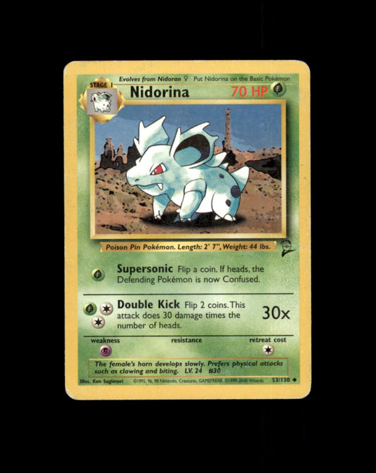 *SE BILDE FOR TILSTAND* Nidorina #53 Pokemon Base Set 2 Pokesingles