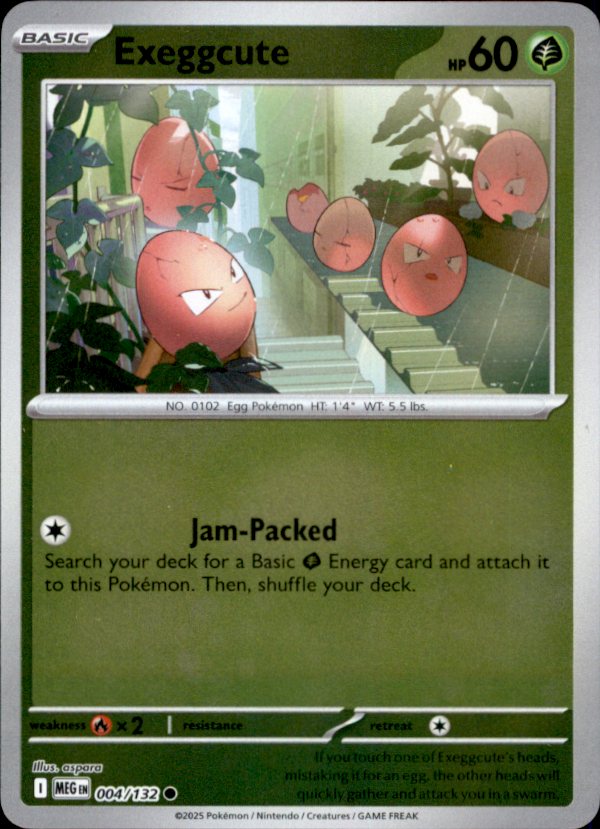 Exeggcute Reverse Holo 004 - Mega Evolution Pokesingles