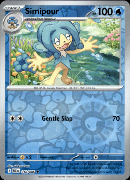 Simipour Reverse Holo 018 - Black Bolt Pokesingles