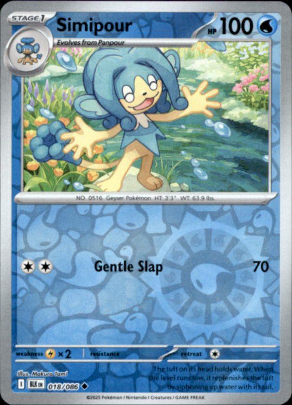 Simipour Reverse Holo 018 - Black Bolt Pokesingles