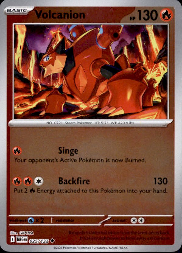 Volcanion Reverse Holo 025 - Mega Evolution Pokesingles