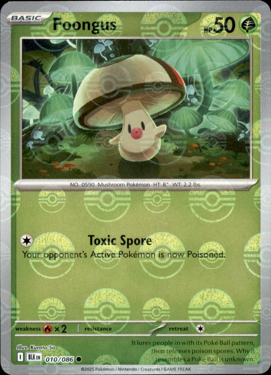 Foongus Poke ball Holo 010 - Black Bolt Pokesingles