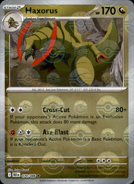 Haxorus Poke ball Holo 070 - Black Bolt Pokesingles