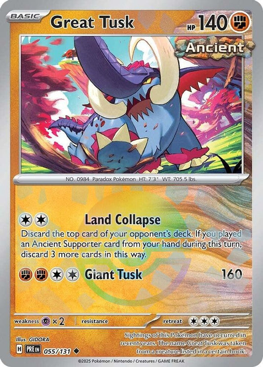 Great Tusk (Poke Ball Pattern) 55 - Prismatic Evolutions