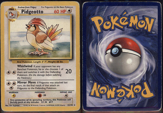 Pidgeotto 22/102 / Base Set Unlimited (SE BILDE FOR TILSTAND) Pokesingles