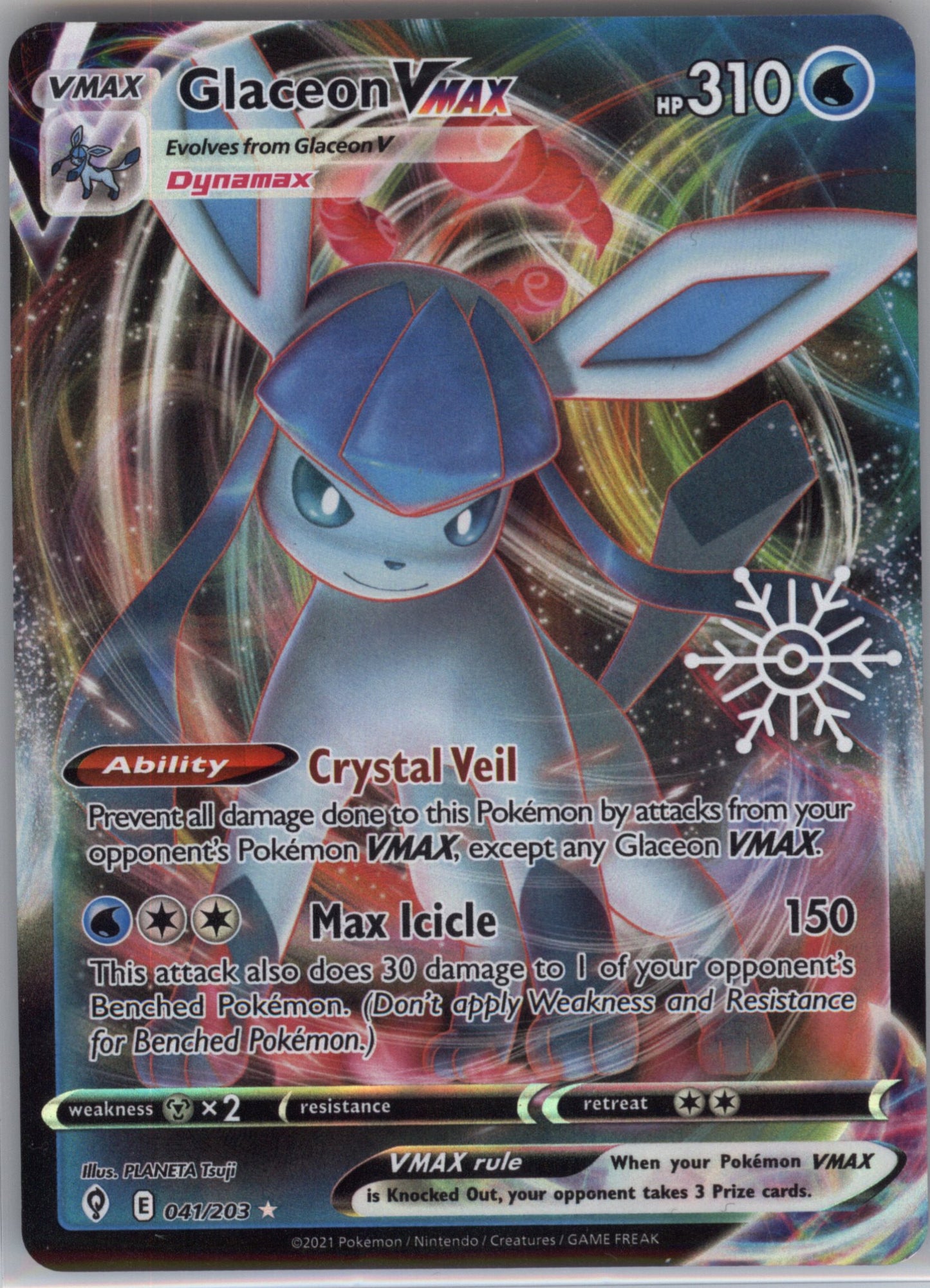 Glaceon VMAX 041 [Snowflake Stamp] - Evolving Skies