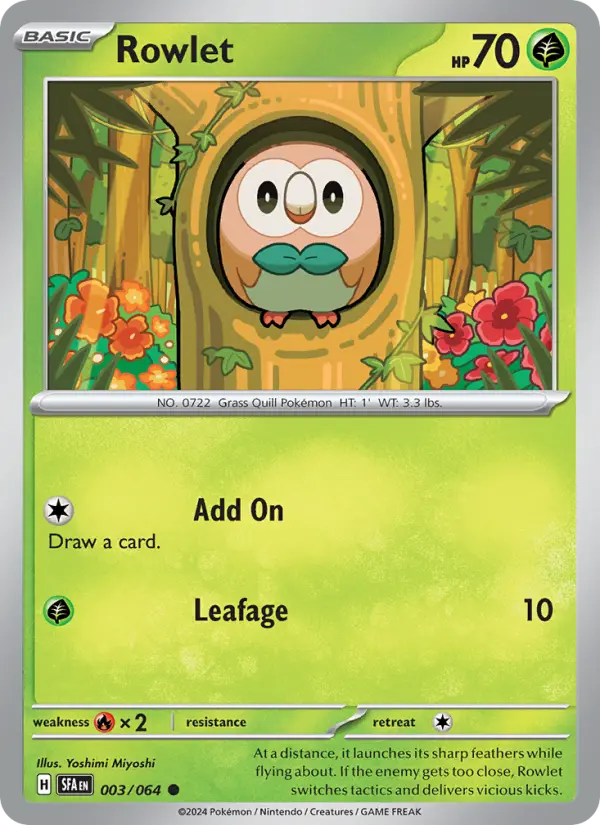 Rowlet 3 Shrouded Fable Pokesingles