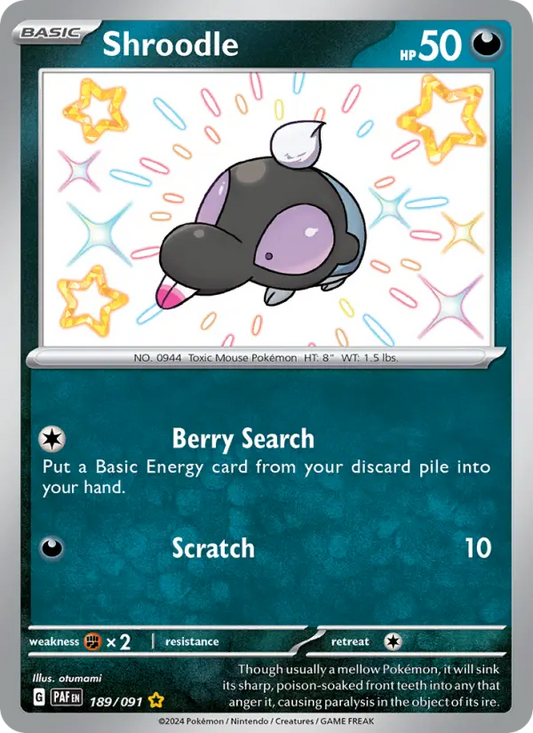 Shroodle 189 Paldean Fates Pokesingles