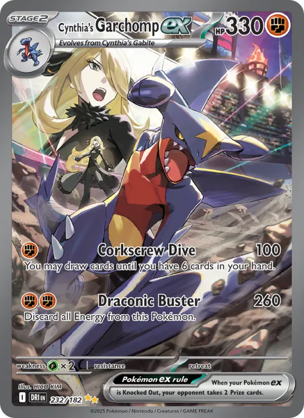 Cynthia's Garchomp ex 232 Destined Rivals Pokesingles