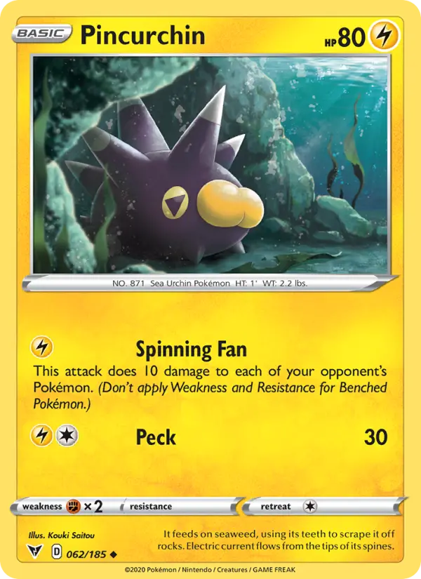 Pincurchin 62 Vivid Voltage Pokesingles