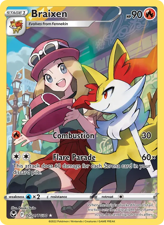 Braixen TG01 Silver Tempest Pokesingles