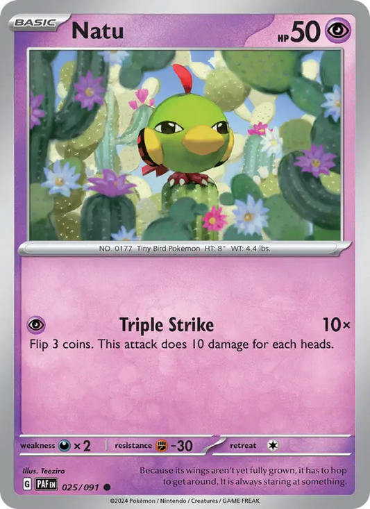 Natu 25 Paldean Fates Pokesingles