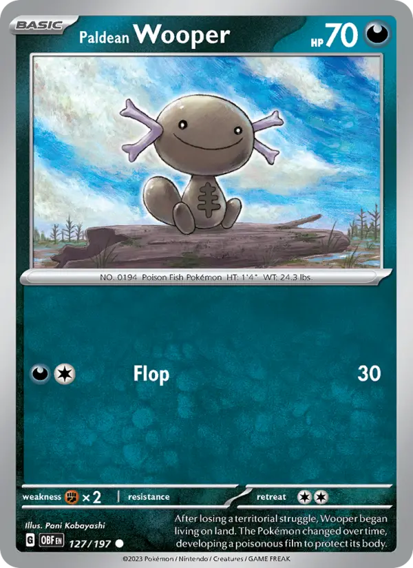 Paldean Wooper 127 Obsidian Flames Pokesingles