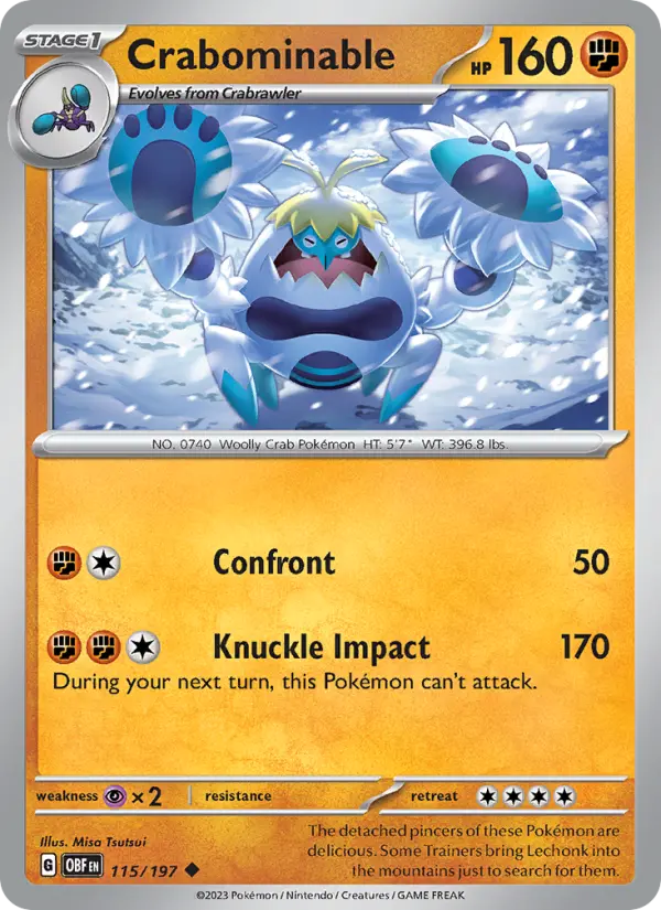 Crabominable 115 Obsidian Flames Pokesingles