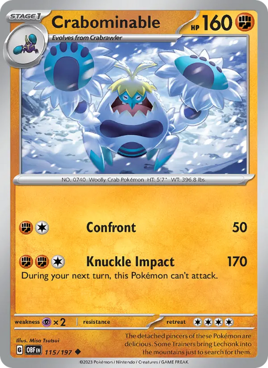 Crabominable 115 Obsidian Flames Pokesingles