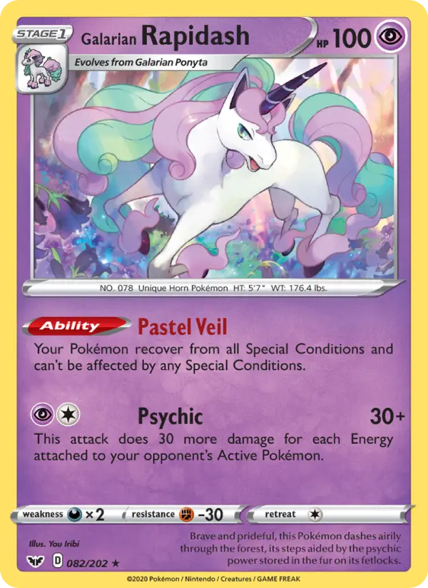 Galarian Rapidash 82 Sword & Shield Pokesingles