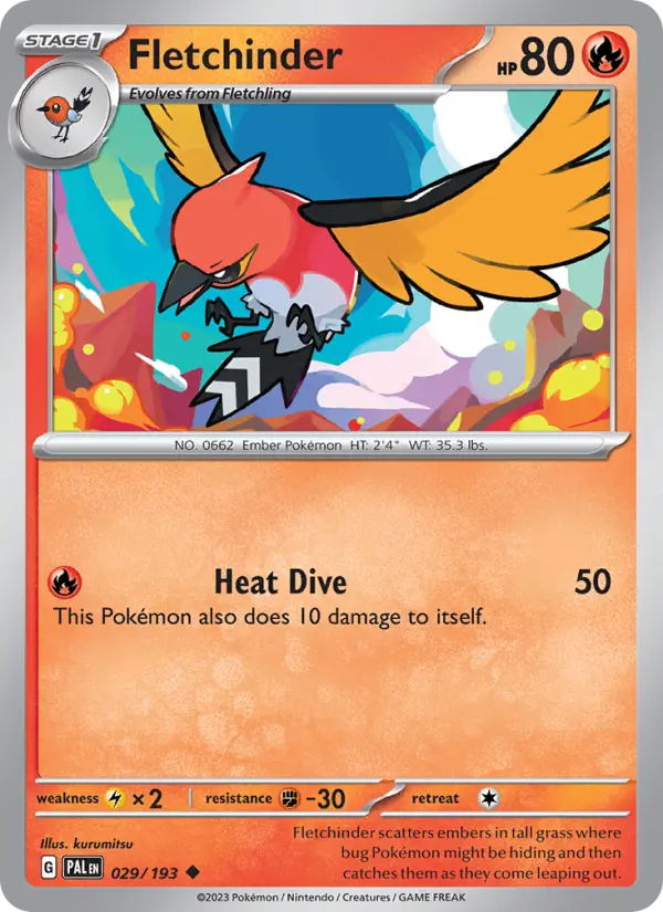 Fletchinder 29 Paldea Evolved Pokesingles