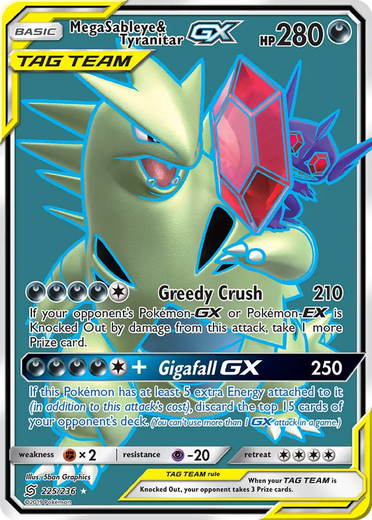 Mega Sableye & Tyranitar GX 225 Unified Minds Pokesingles
