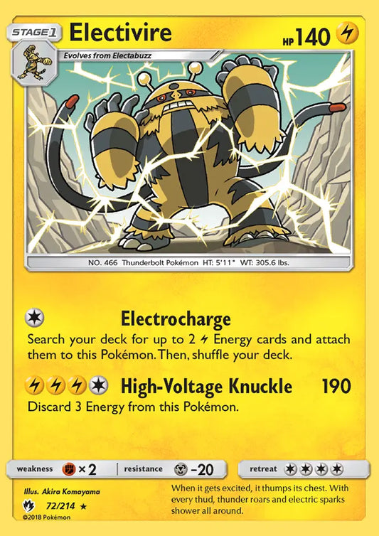 Electivire 72 Lost Thunder Pokesingles