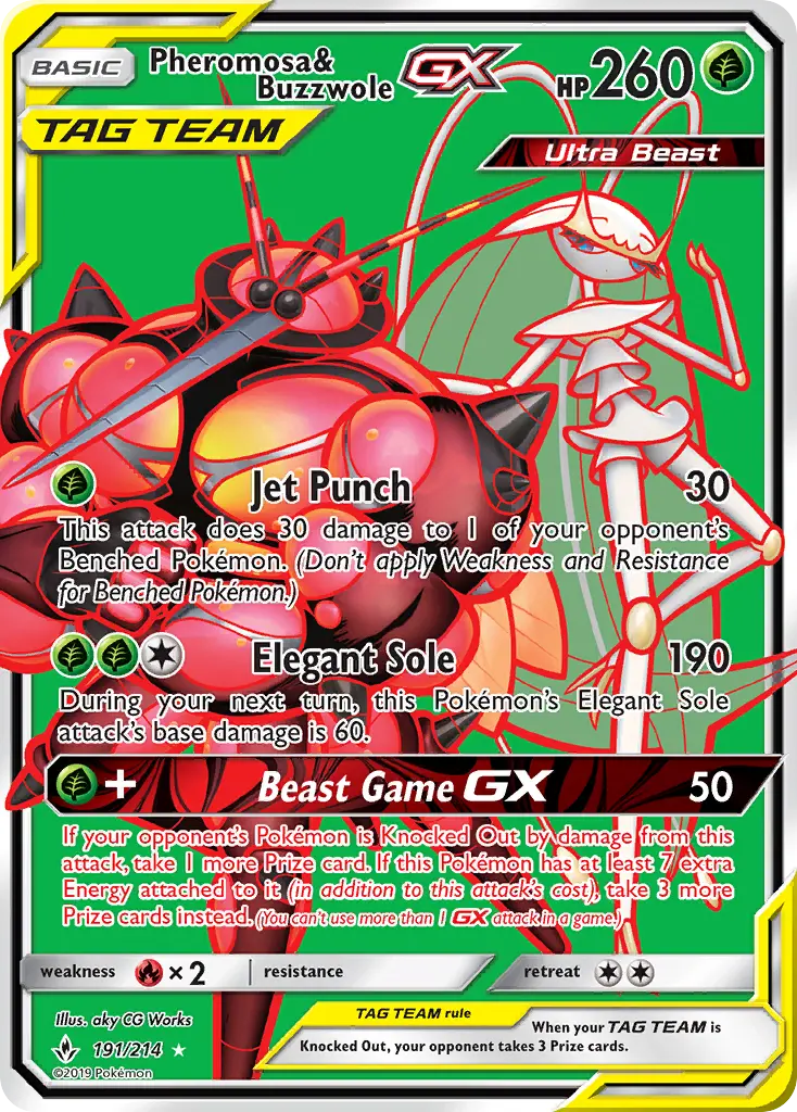 Pheromosa & Buzzwole GX 191 Unbroken Bonds Pokesingles