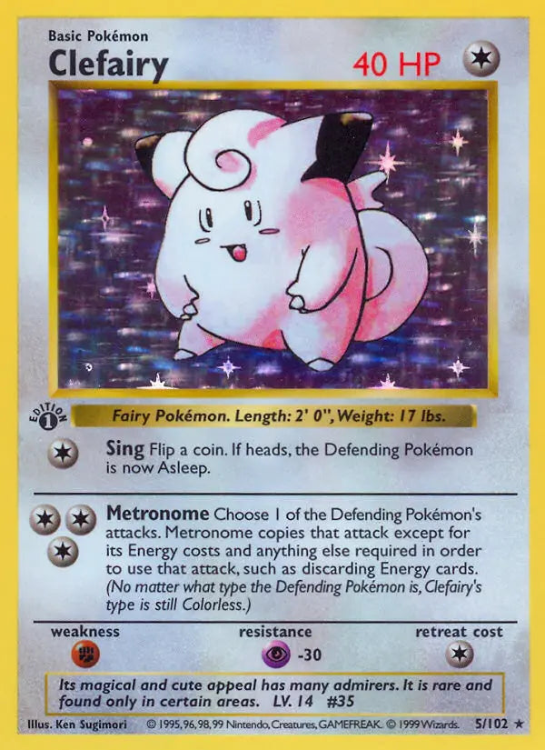 Clefairy 5 Base Set Pokesingles