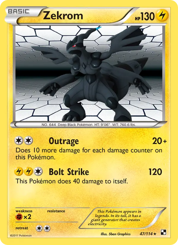 Zekrom 47 Black & White Pokesingles