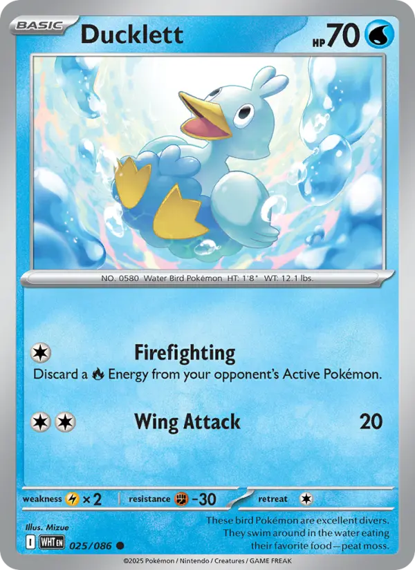 Ducklett 25 White Flare Pokesingles