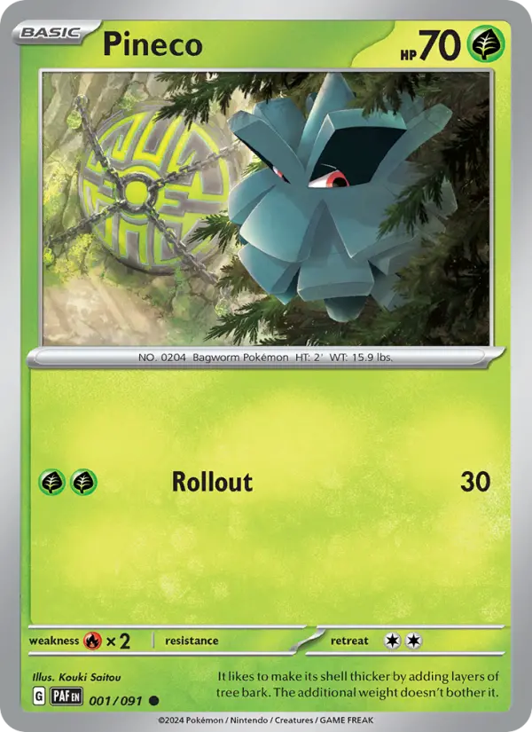 Pineco 1 Paldean Fates Pokesingles