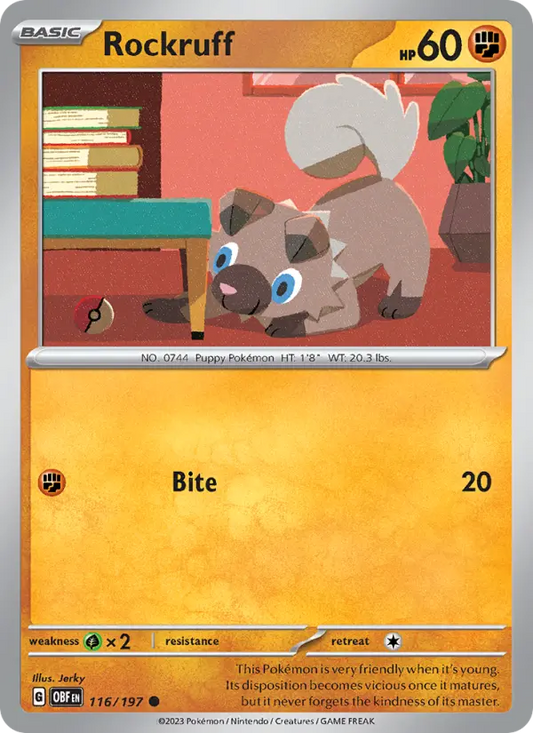 Rockruff 116 Obsidian Flames Pokesingles
