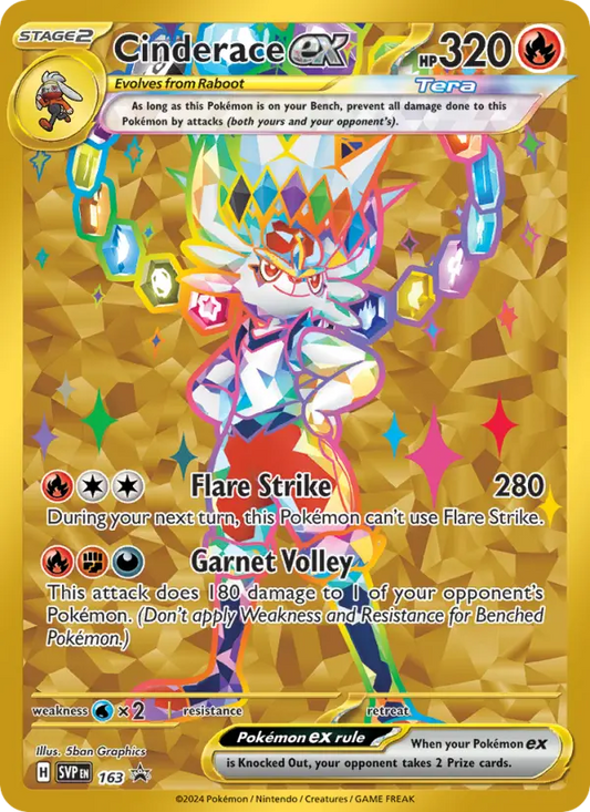 Cinderace ex 163 SVP Black Star Promos Pokesingles