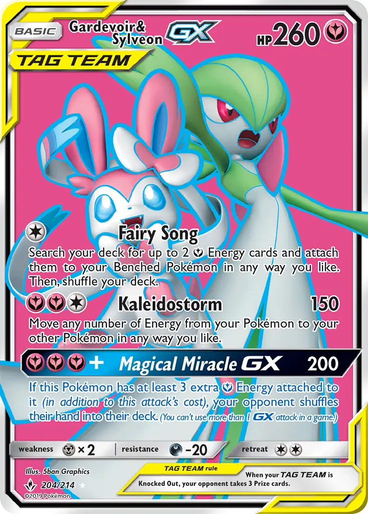 Gardevoir & Sylveon GX 204 Unbroken Bonds Pokesingles