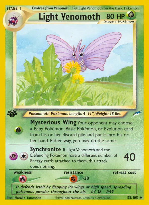 Light Venomoth 53 Neo Destiny Pokesingles