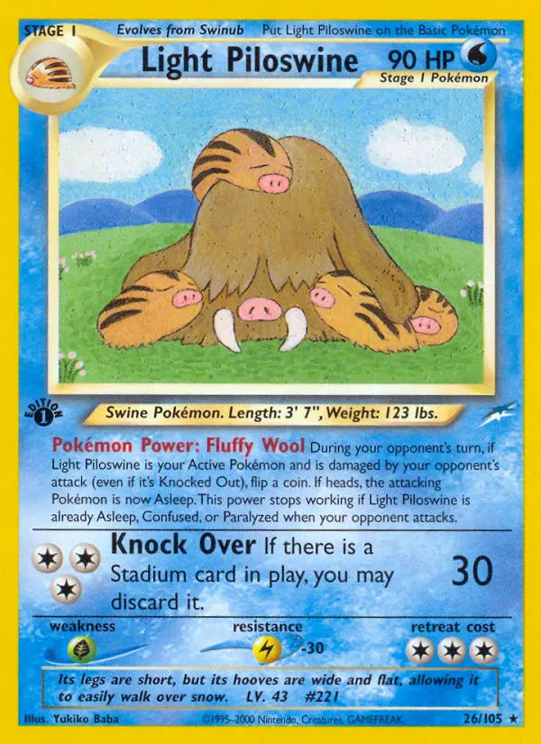 Light Piloswine 26 Neo Destiny Pokesingles