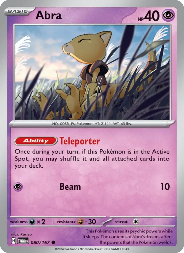 Abra 80 Twilight Masquerade Pokesingles