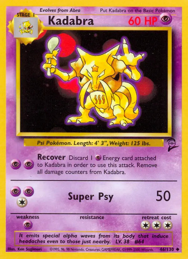 Kadabra 46 Base Set 2 Pokesingles