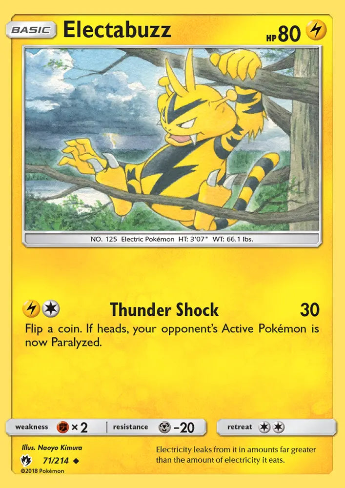 Electabuzz 71 Lost Thunder Pokesingles