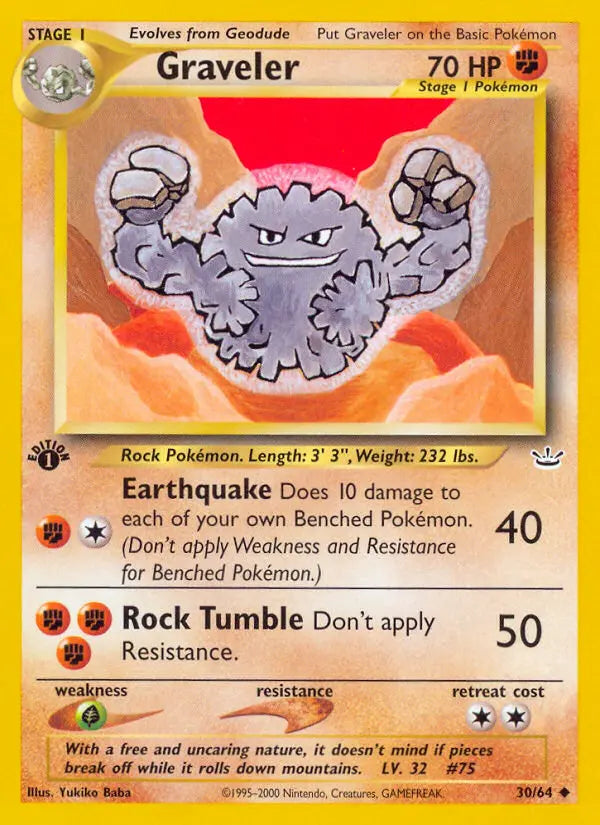 Graveler 30 Neo Revelation Pokesingles