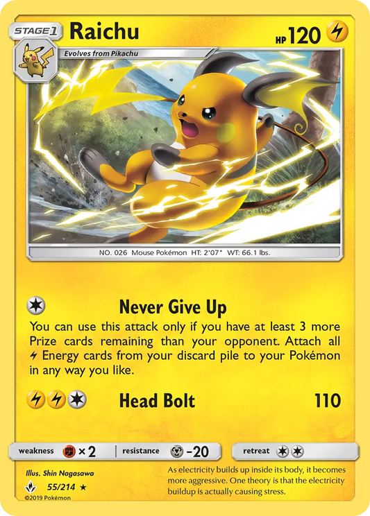 Raichu 55 Unbroken Bonds Pokesingles
