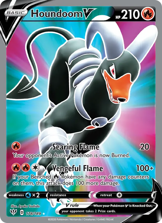 Houndoom V 178 Darkness Ablaze Pokesingles